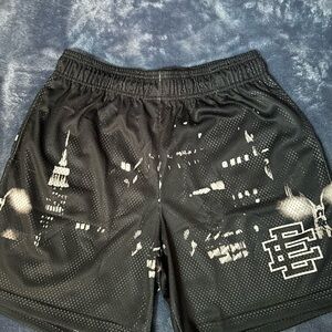 Black Graphic Men Shorts